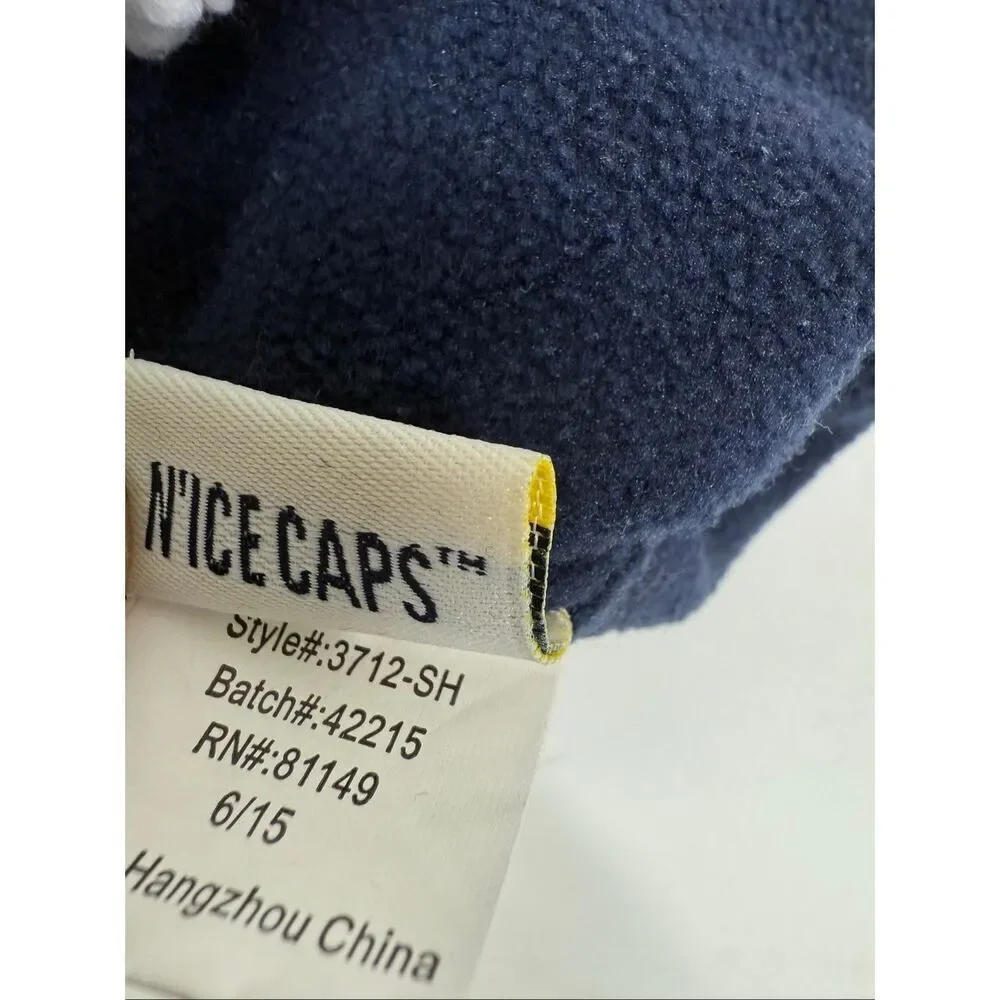 N'Ice Caps toddler fleece hat sherpa lining hook loop chin strap Sz Infant L